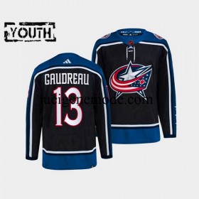 Kinder Columbus Blue Jackets Eishockey Trikot Johnny Gaudreau 13 Adidas 2022-2023 Reverse Retro Marine Authentic